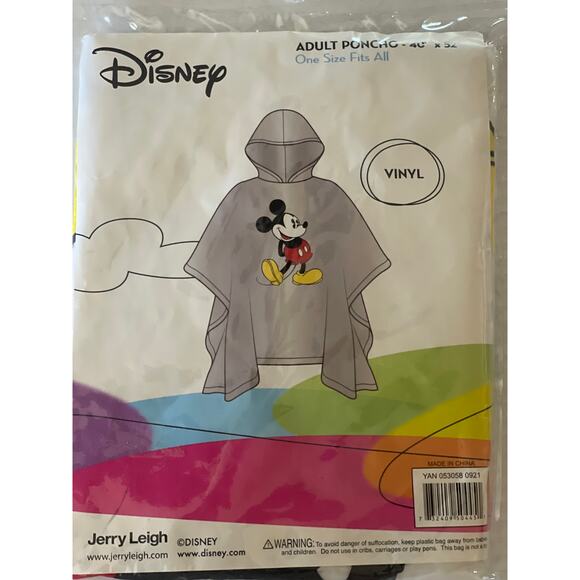 NWT Jerry Leigh  Disney Adult  40 x 52 Vinyl Poncho - Picture 6 of 8